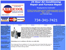 Tablet Screenshot of americoolhvac.com